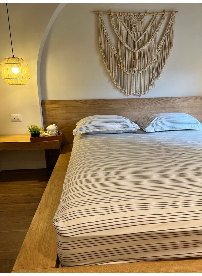 ب كومفورت  طقم ملاية مشجر أستك قطن تصميم (جراي ريبد) - Image 2